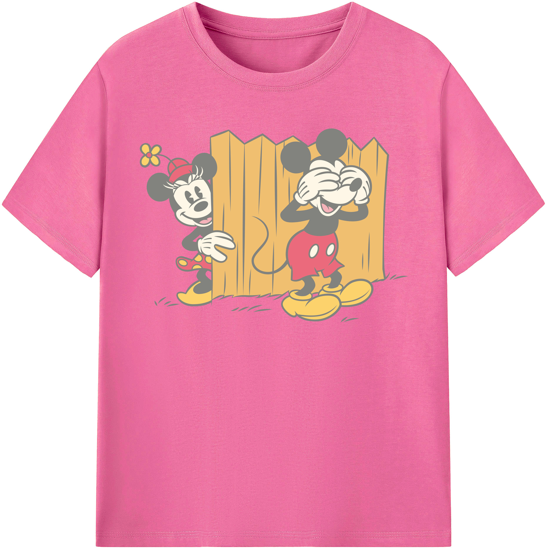 （画像用） ミッキーマウス Mickey Mouse レディースカジュアルプリントTシャツ（綿100％）